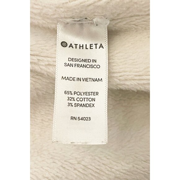 Athleta Cozy Karma Wrap Open Cardigan Ivory Fleece Size Large Oversized CozyCore - Picture 8 of 10